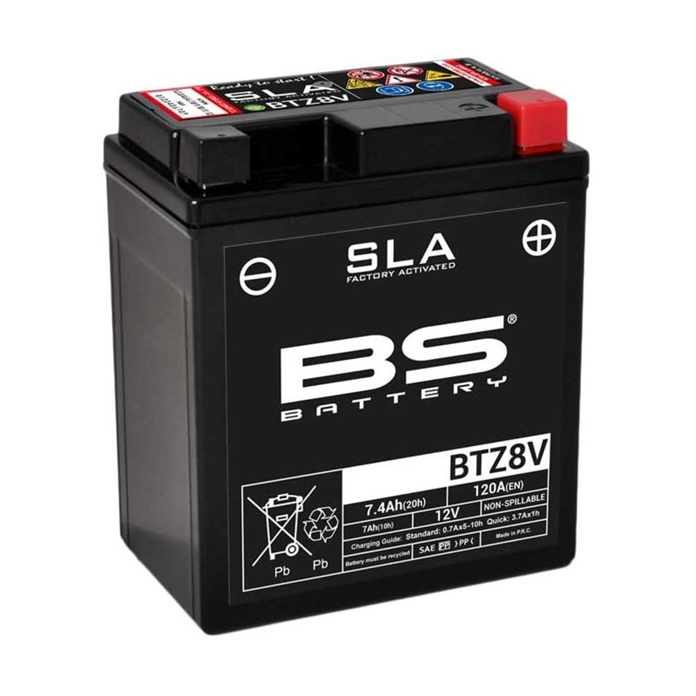 BS BTZ8V (SLA)(YTZ8V) 12V-8 AMPER 120 CCA BAKIMSIZ AKÜ MT-25, X-MAX 300, CB250 R