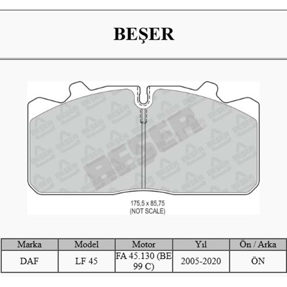 Disk Balata Ön Man 12 153, Isuzu, Renault Midlum (Aksesuarsız)