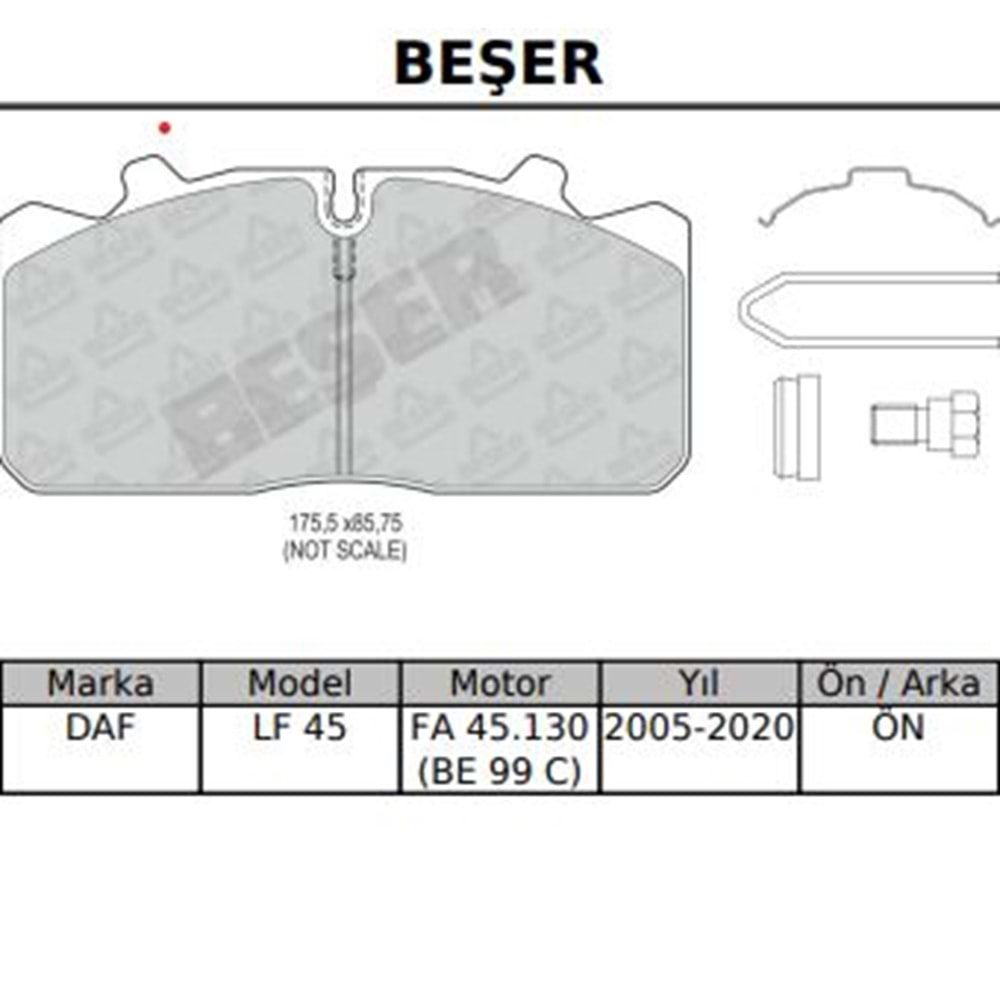 Disk Balata Ön Man 12 153, Isuzu, Renault Midlum (Aksesuarlı)