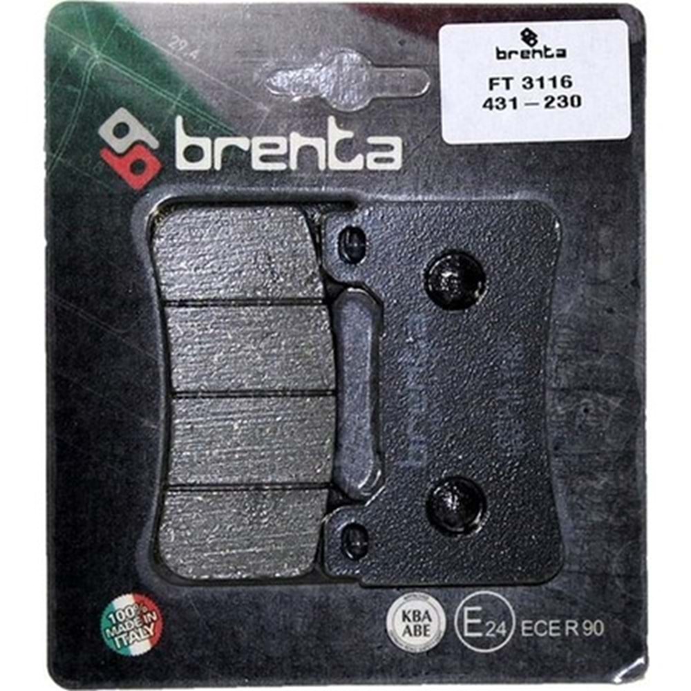 390 BRENTA ORGANİK BALATA ÖN CBR600 RR, CB1000 R, CBR1000 RR, VFR800 F (FT3116)