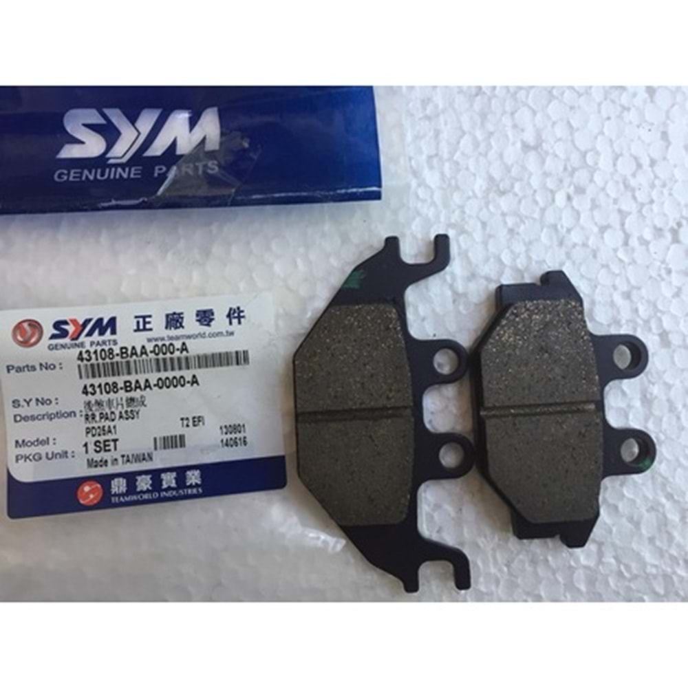 377 SYM ORGANİK ARKA FREN BALATASI ATV300, ATV600, WOLF250, YZF125 R (45105-BAA-000-A )