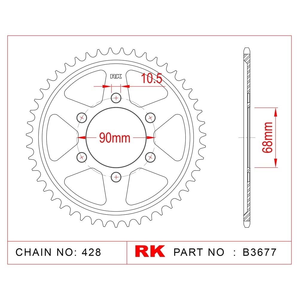 RK ARKA DİŞLİ 47T Honda Cb 125 R 18-20, Cbr 125 R 18-20