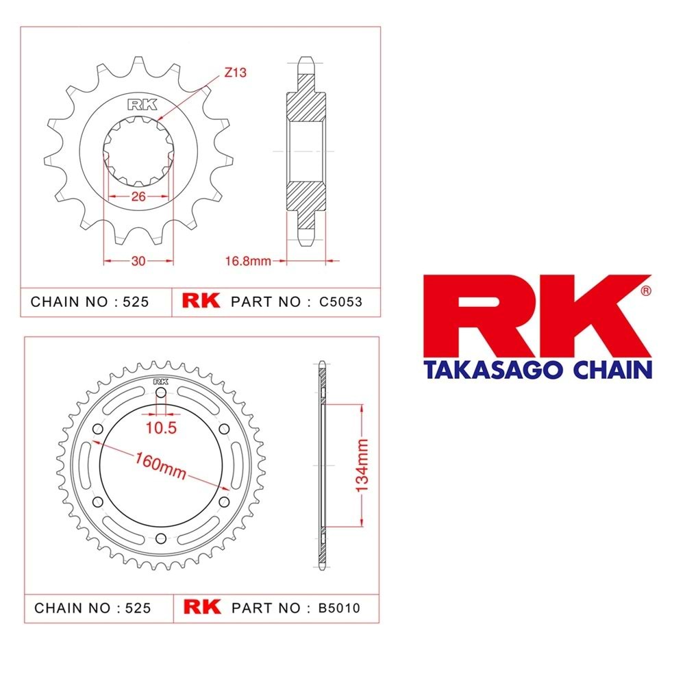 RK DİŞLİ SETİ Honda Cbr 600 Fs Sport 01-02