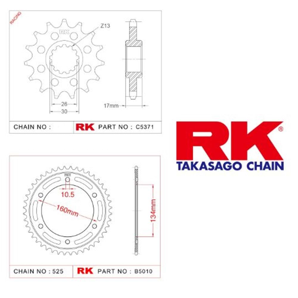 Rk Dişli Seti Honda Cbr 600 Rr 07-16*