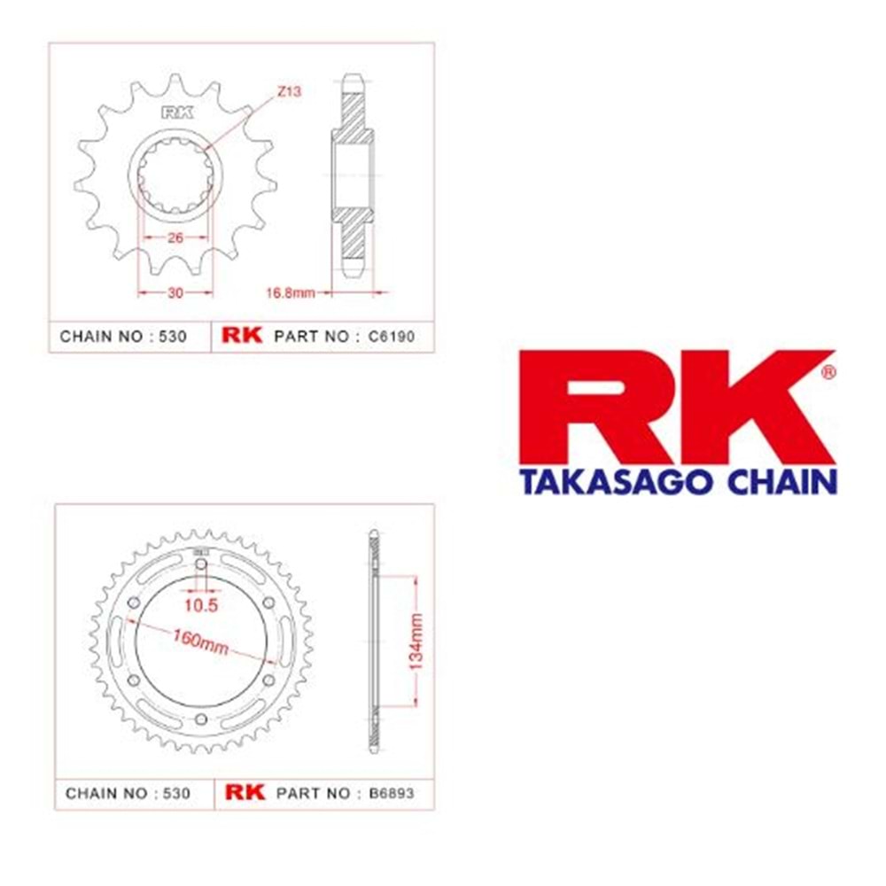 Rk Dişli Seti 40T-16T Honda Cbr 1000 Rr 04-05*