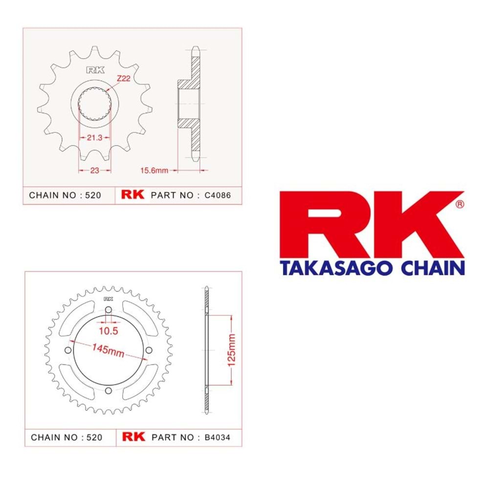 Rk Dişli Seti Yamaha Xt 600 E 90-04*