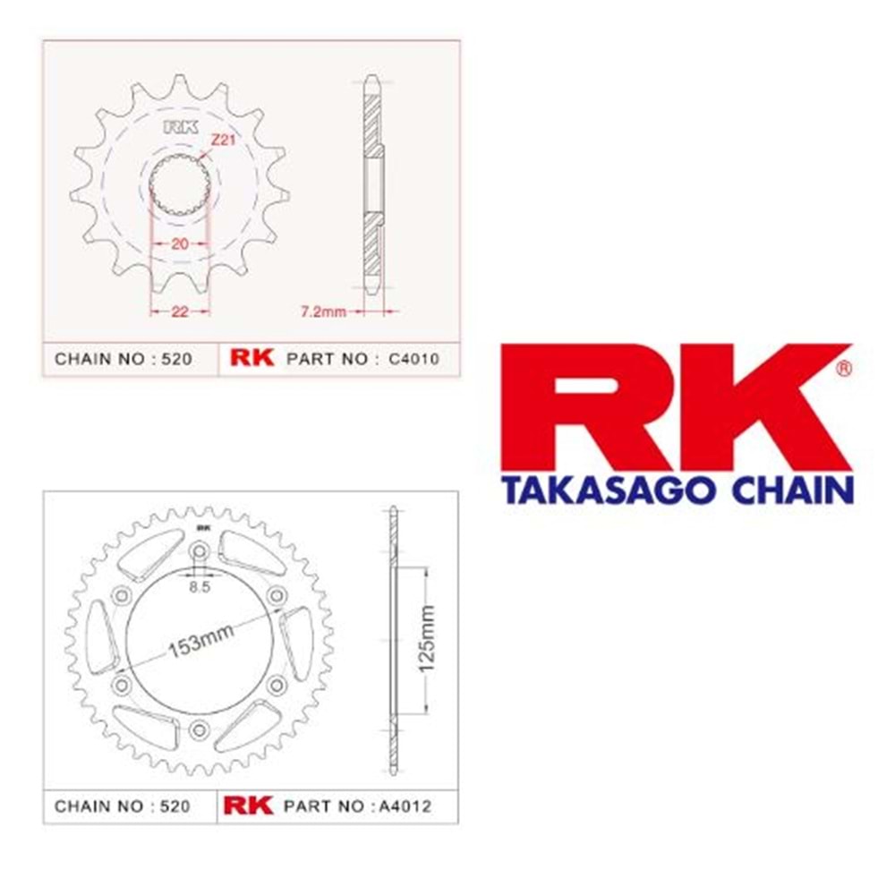 Rk Dişli Seti Honda Crf 250 R 04-10*
