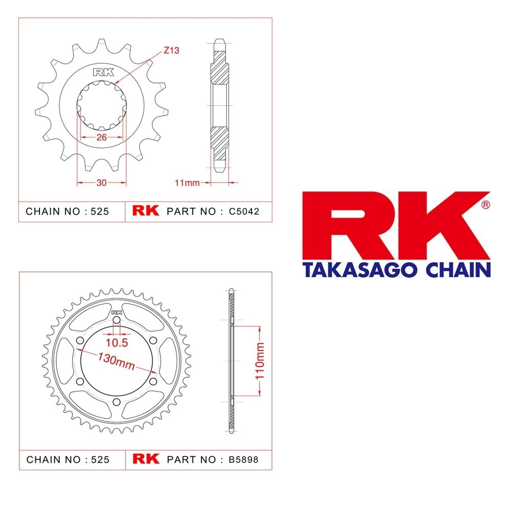 Rk Dişli Seti Yamaha Tracer 700 16-19*