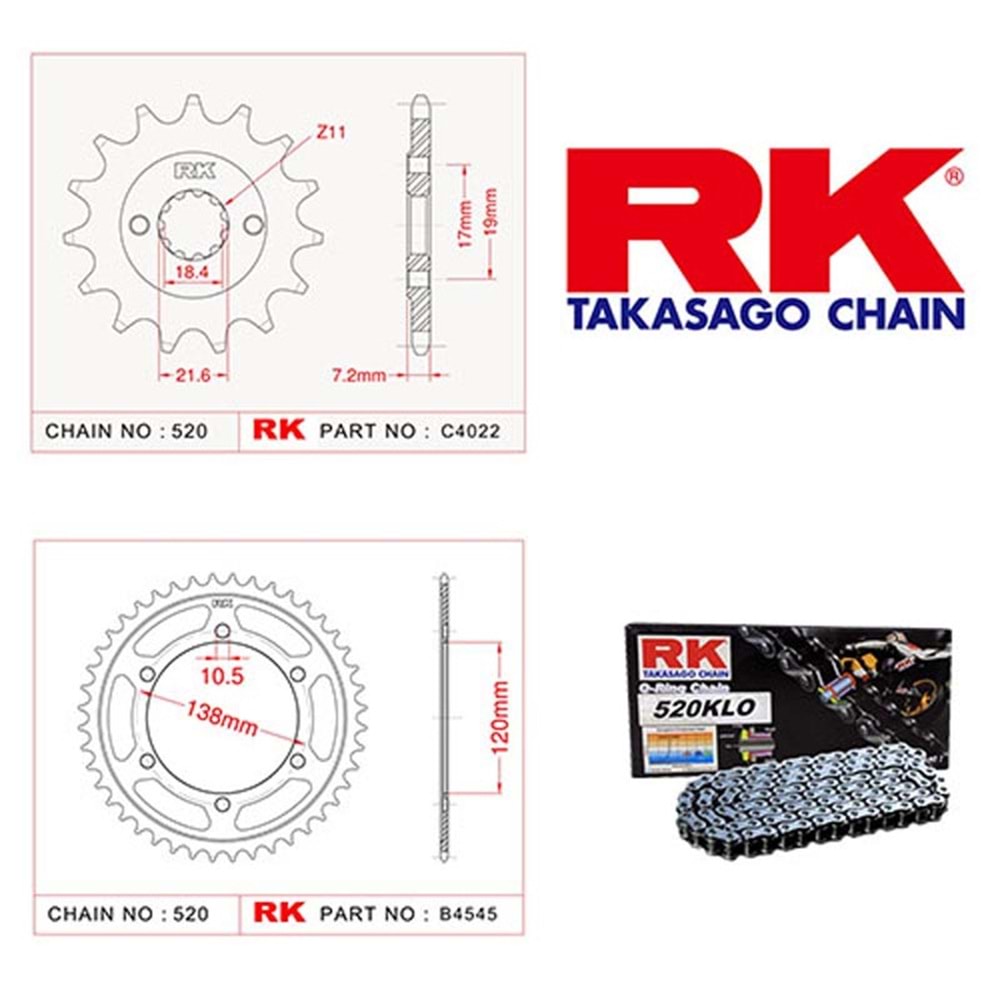 Rk Zincir Dişli Seti Honda Cbr 250 R