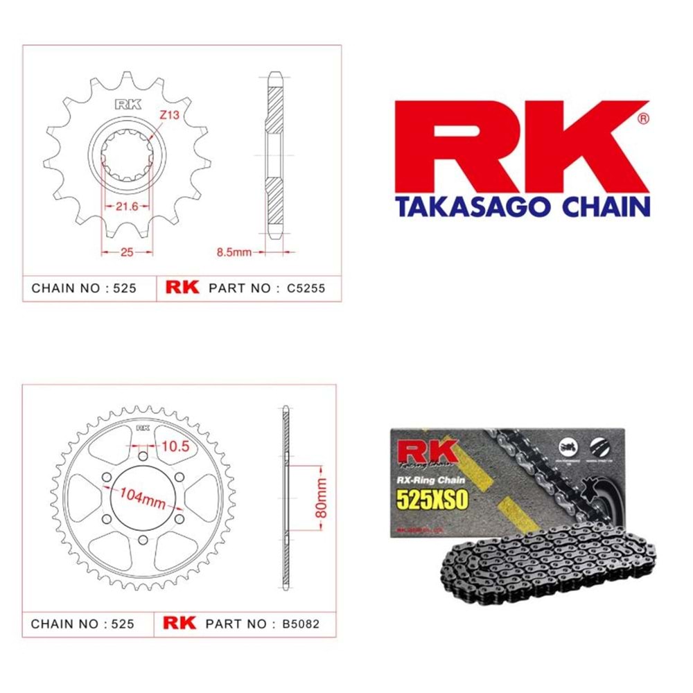 Rk Zincir Dişli Seti Kawasaki Z 1000 10-14
