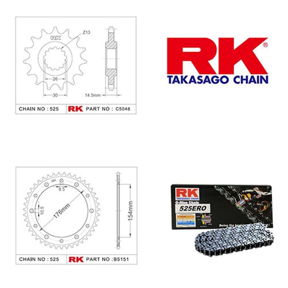 Rk Zincir Dişli Seti Honda Vfr 800 X Crossrunner 15-19