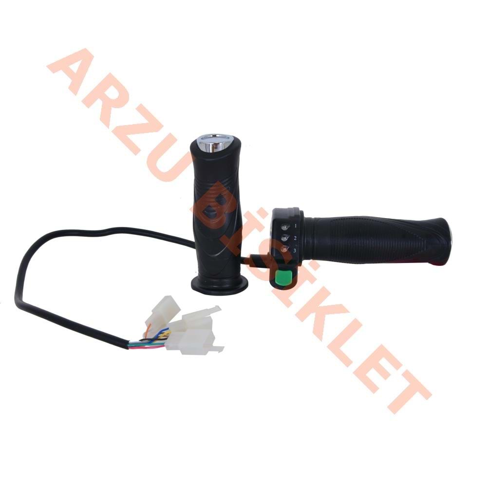 GAZ KOLU + SOL TUTMA KOLU [TAKIM] IŞIKLI E-BIKE 3 KADEME