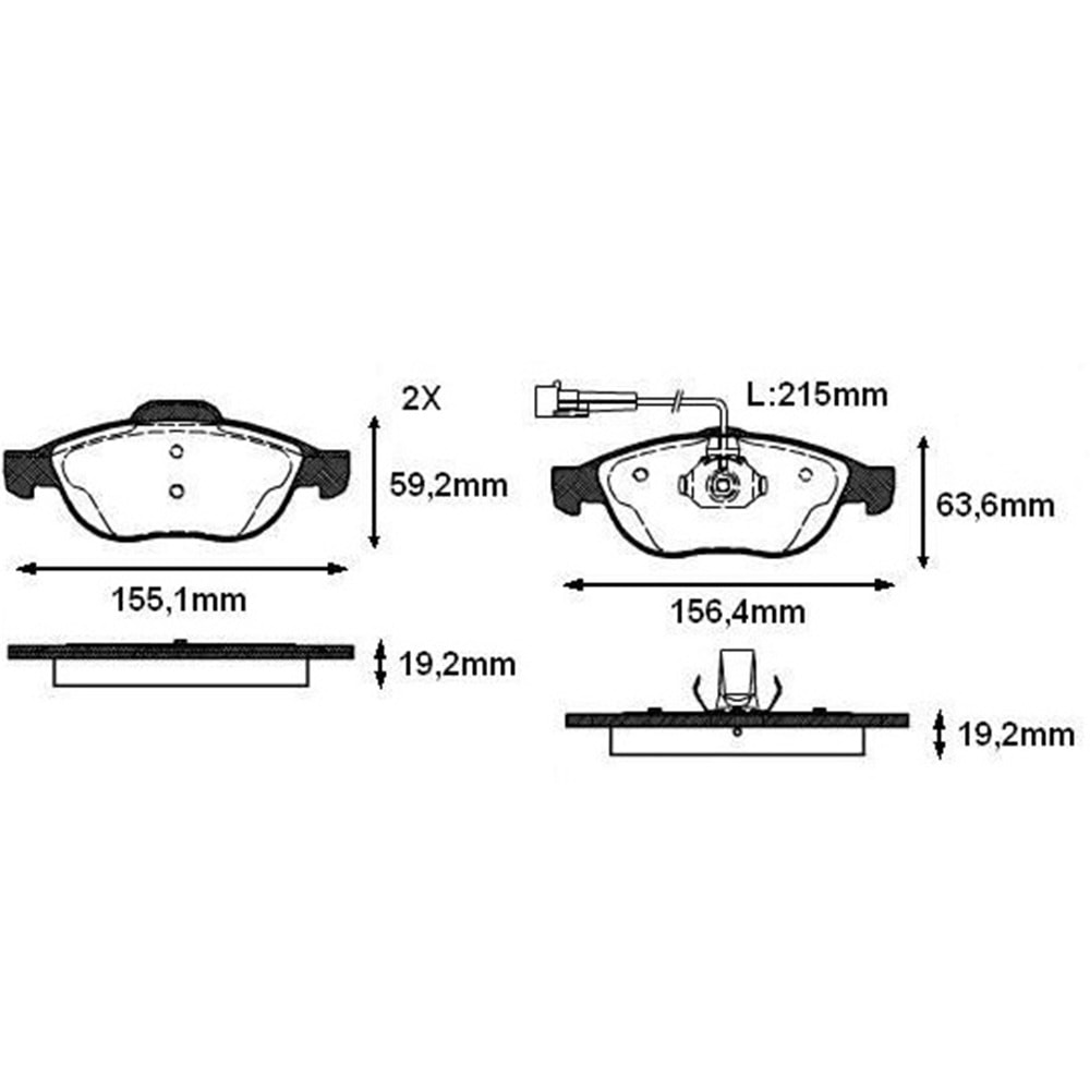 Disk Balata Fiat Alfa Romeo 156 Ön -