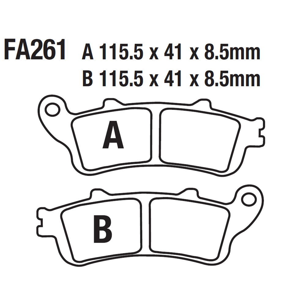 261 ÖN FREN DİSK BALATASI HONDA XL1000 VARADERO GOLDWİNG GL 1800-CBR 1100 XX