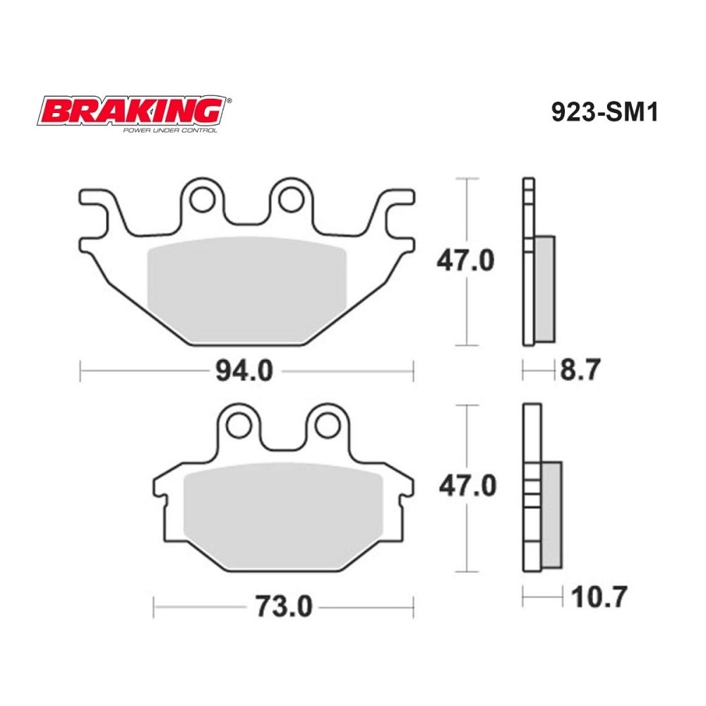 377 BRAKING DİSK BALATA YARI SİNTERLİ SYM ATV300, ATV600, WOLF250, YZF125 R, MT 125 (923SM1)