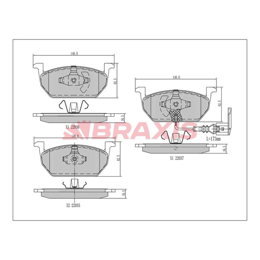 Disk Balata Vw Golf, Audi A3, Seat Leon, Skoda Octavia Ön