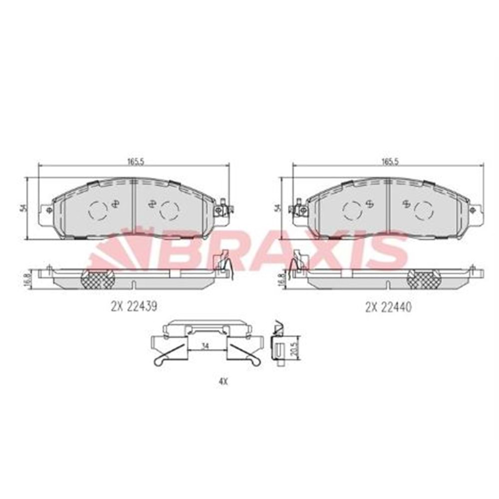Disk Balata Nissan Navara D23 4X4 14> Ön