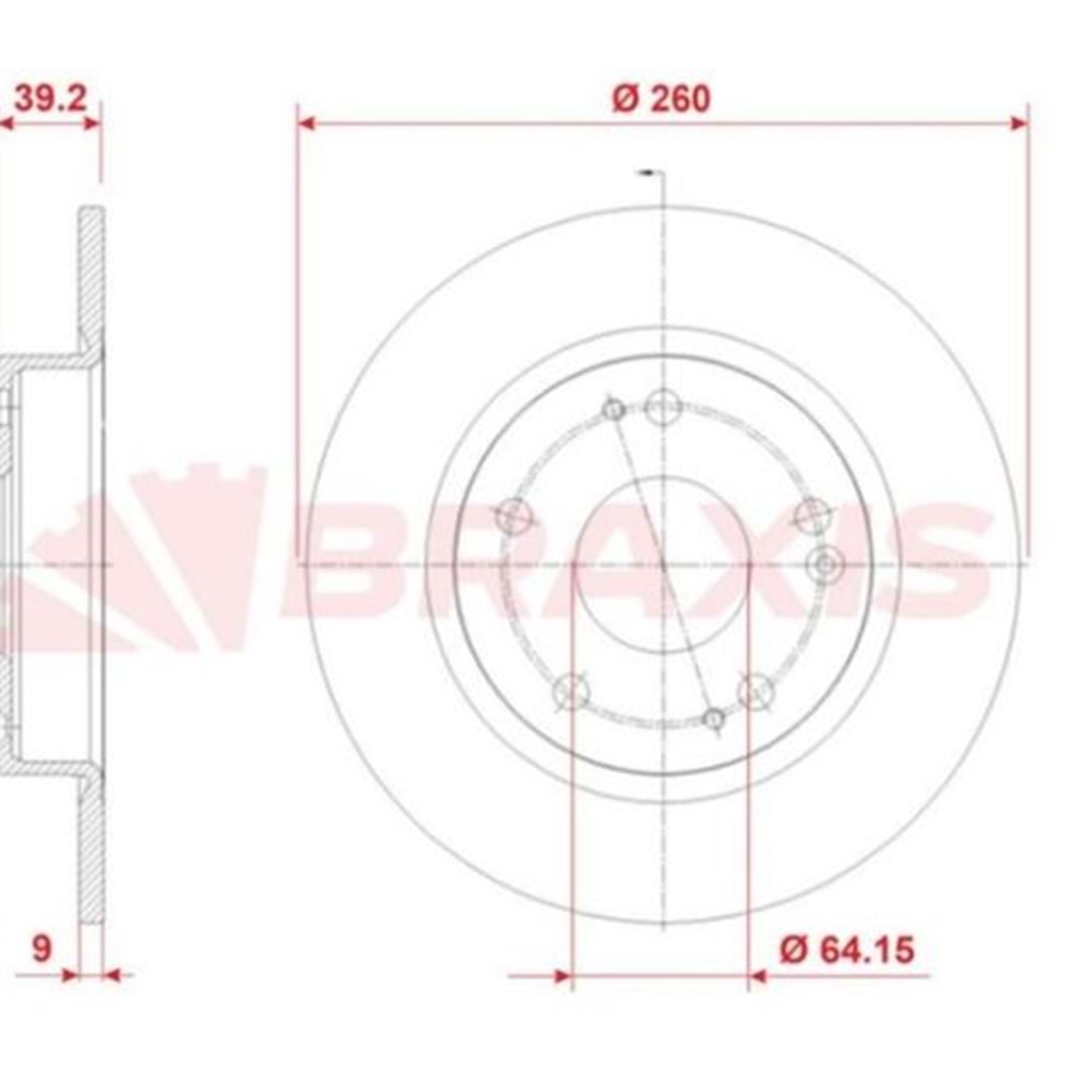 Fren Diski Honda Civic X Arka - 260 mm