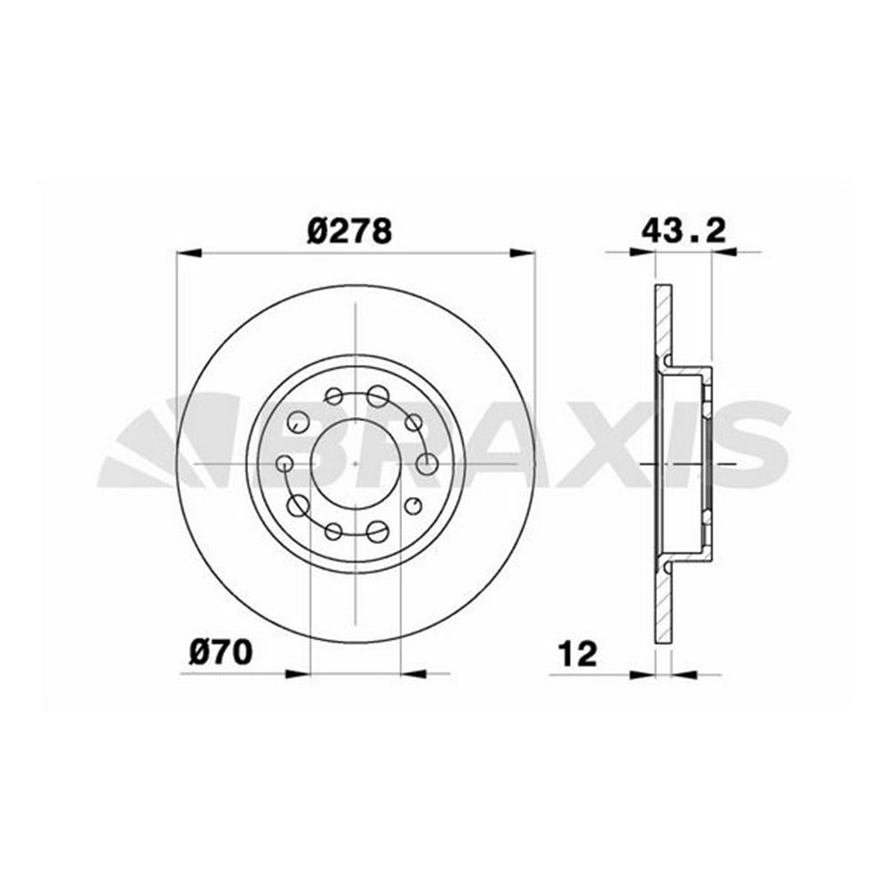 Fren Diski Alfa Romeo Giulietta , Fiat 500X, Jeep Renegade Arka - 278 MM