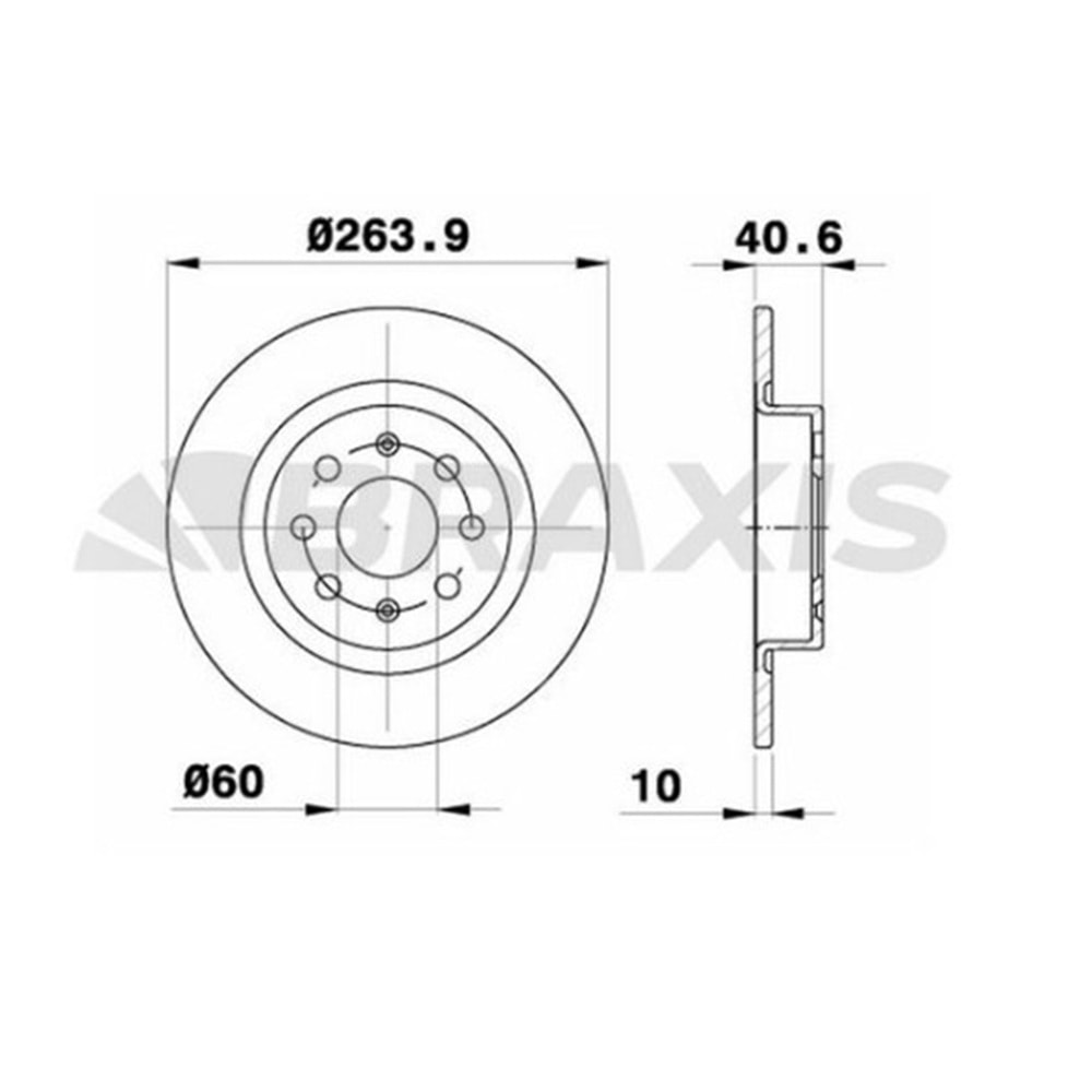 Fren Diski Arka Opel Corsa E, Adam, Grande Punto, Punto Evo, T-Jet - 264 mm