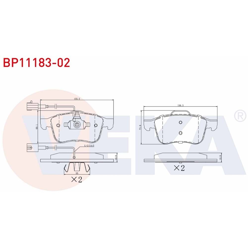 Disk Balata Opel Combo, Fiat Doblo, Alfa Romeo 159 Ön -