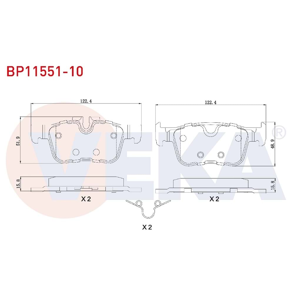 Disk Balata Volvo S60, S90 II 16>, V60, V90, XC60, T5, T6, D3, D4 Arka