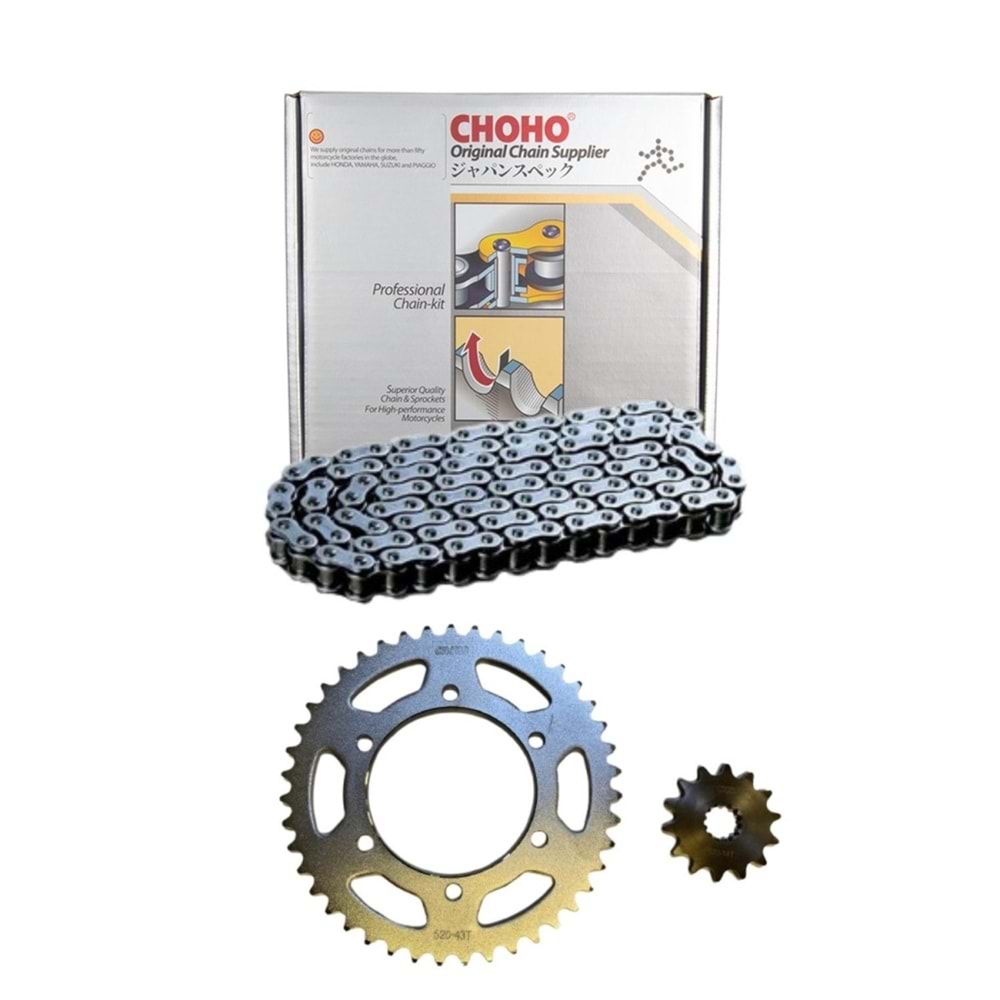CHOHO ZİNCİR DİŞLİ SETİ O RİNGLİ 520HO 112L 14/43T YAMAHA MT 25 R25