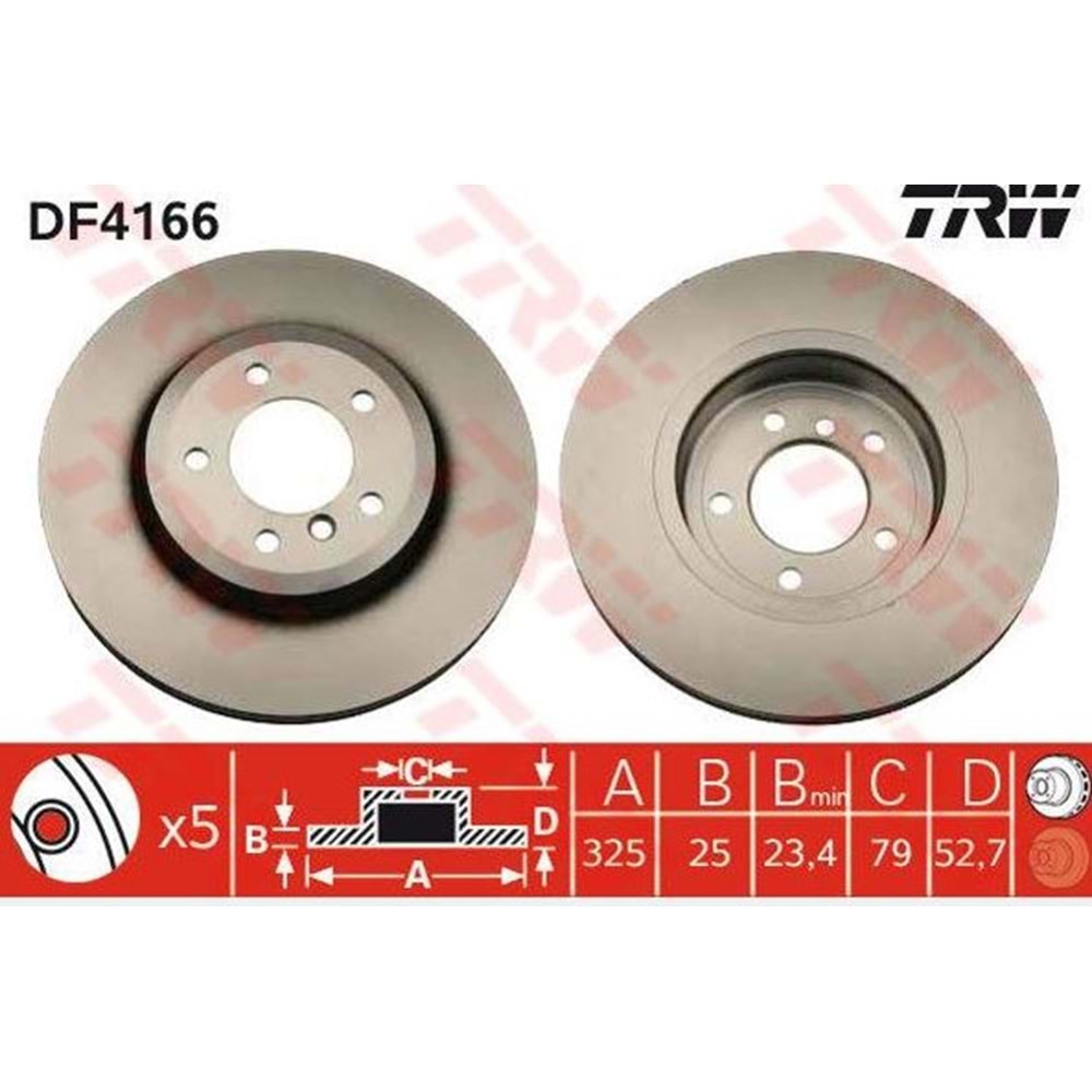 Fren Diski Bmw 325, 330 E46 00> 325 MM - Ön - TRW