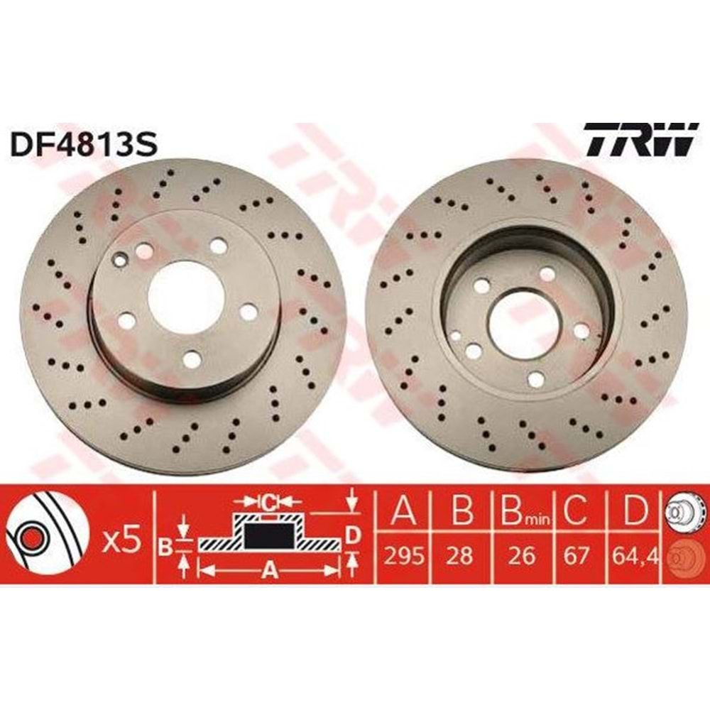 Fren Diski Mercedes W204, S204, C204 Kasa Ön - 295 MM - TRW