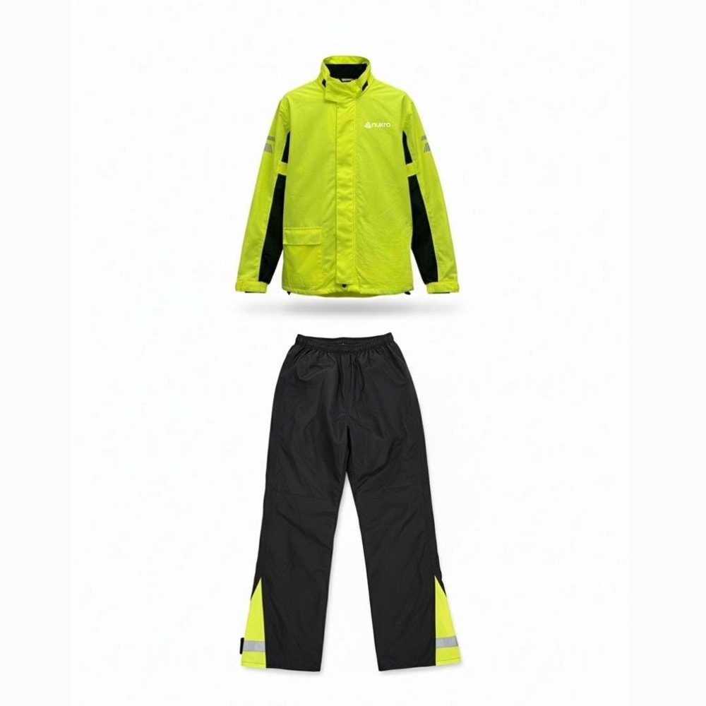 DRYCONE Premium Motosiklet Yağmurluk Takımı - NEON SARI SİYAH - 3XL