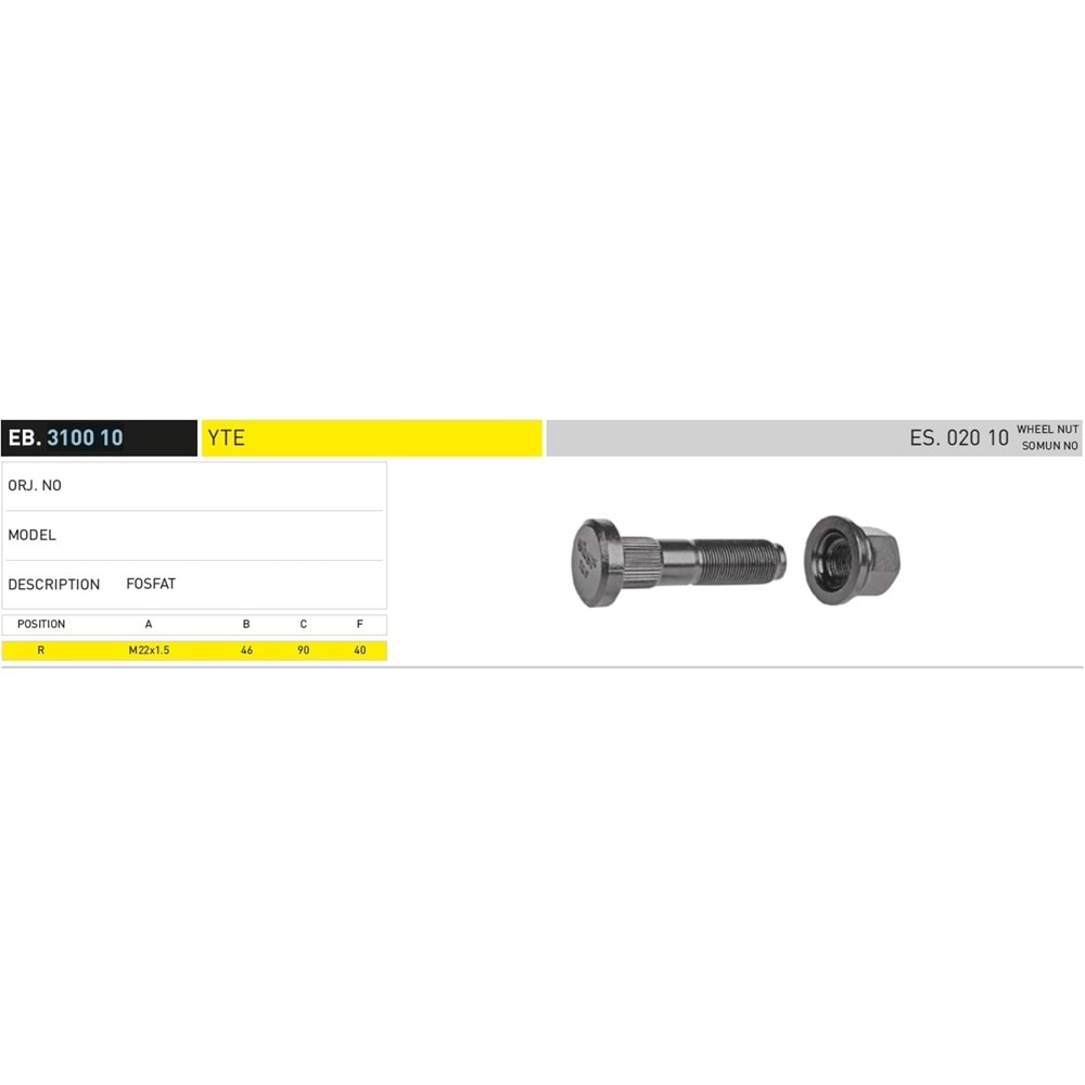 EB.3100 10 EKER DORSE BİJONU YTE