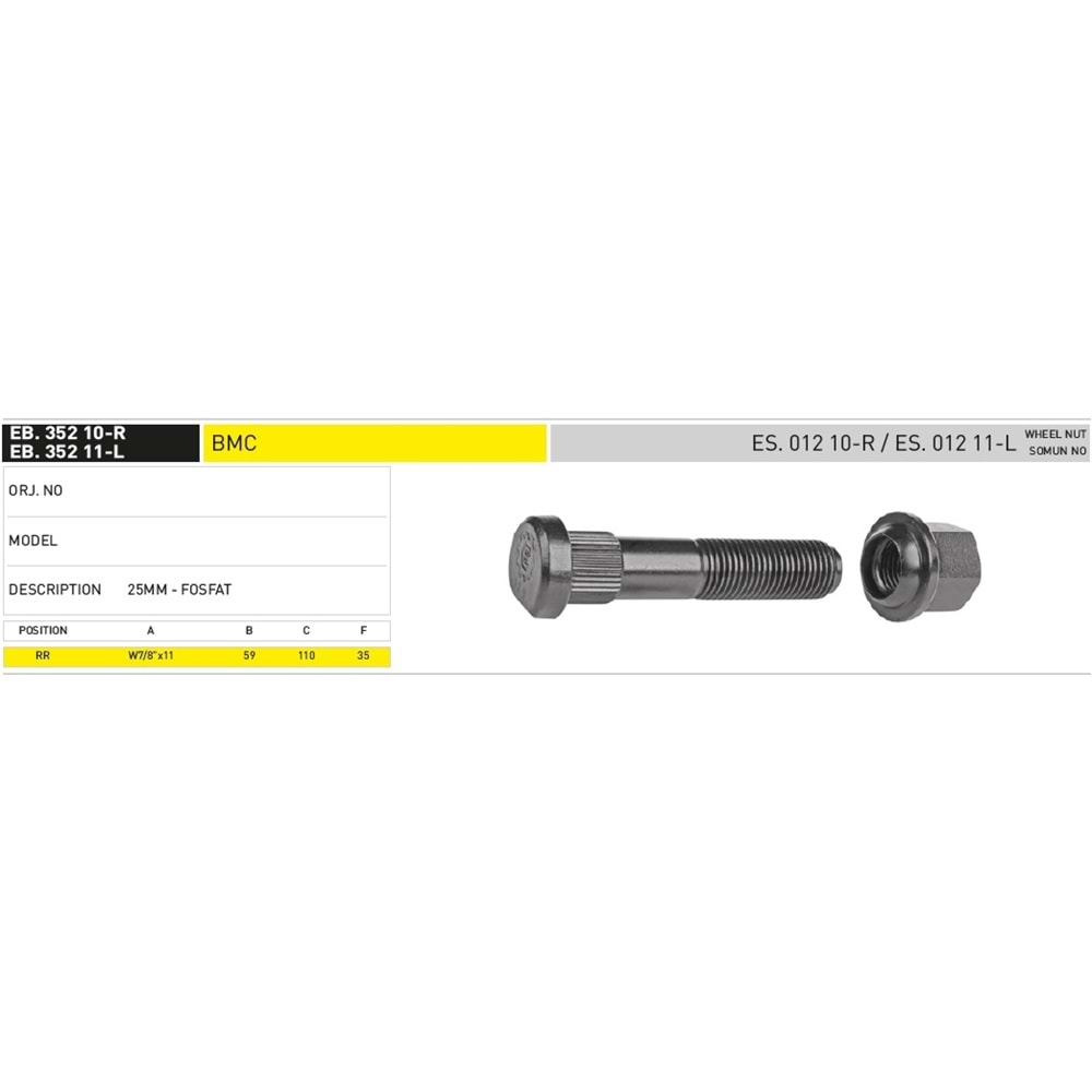 BMC ARKA 25 MM SAĞ BİJON - EKER