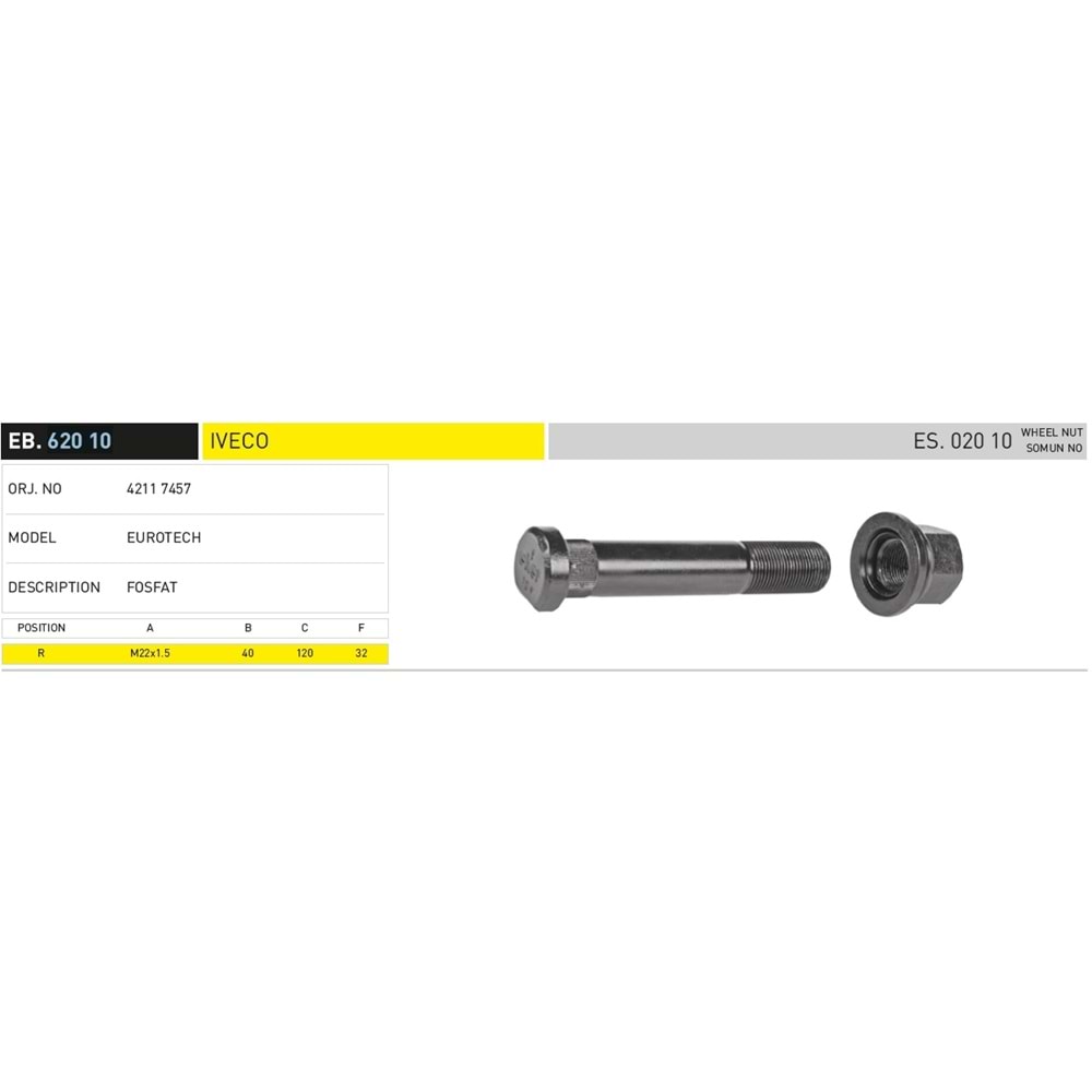 İVECO EUROTECH ARKA 120 MM BİJON - EKER