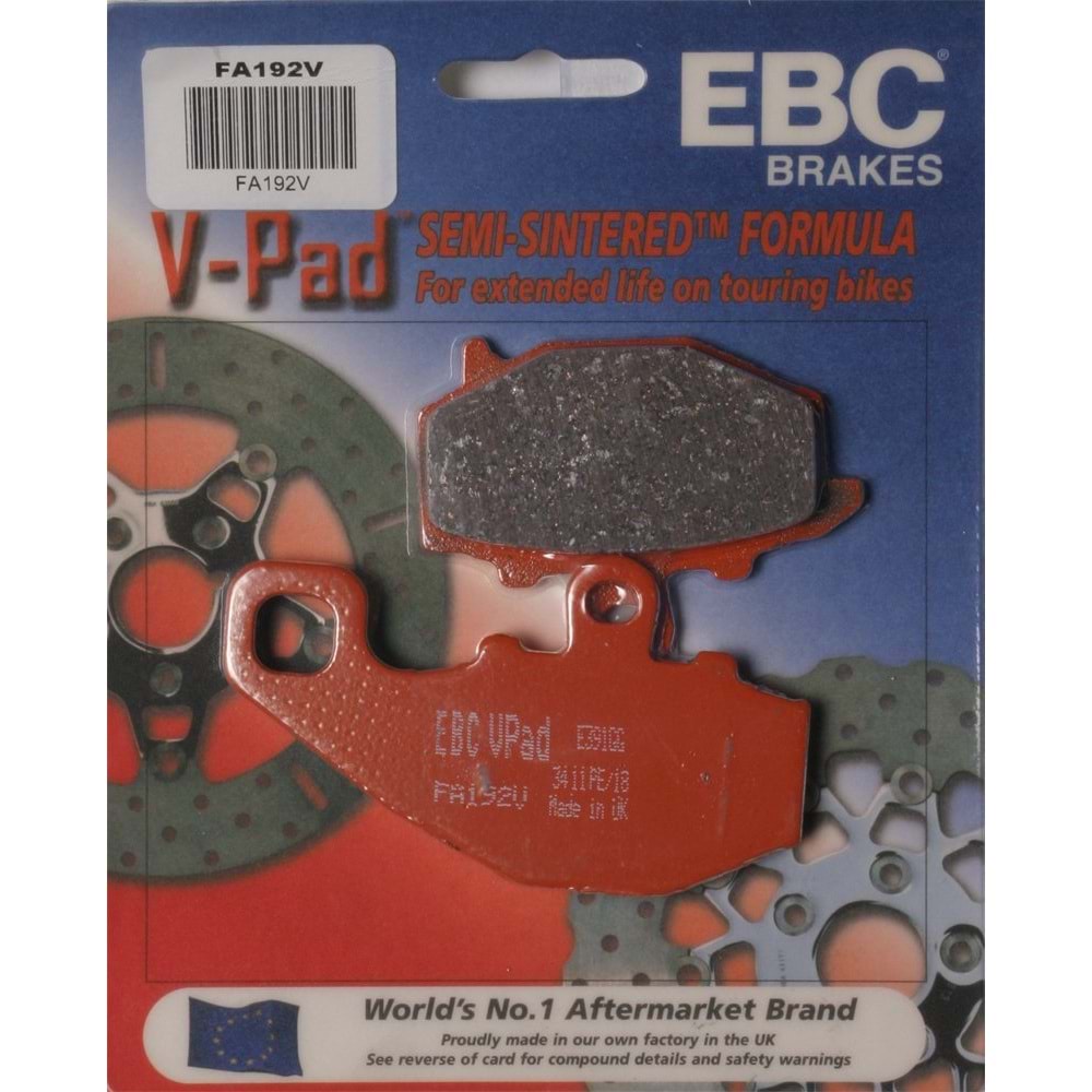 192 EBC YARI SİNTERLİ BALATA ARKA ER6 F, ER6 N, KLE650, ZX6 R, ZX9 R (FA192V)