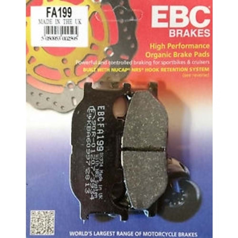 199 EBC ORGANİK BALATA ÖN FZ6, MT03, Majesty 400, XJ6 Diversion ABS (FA199)