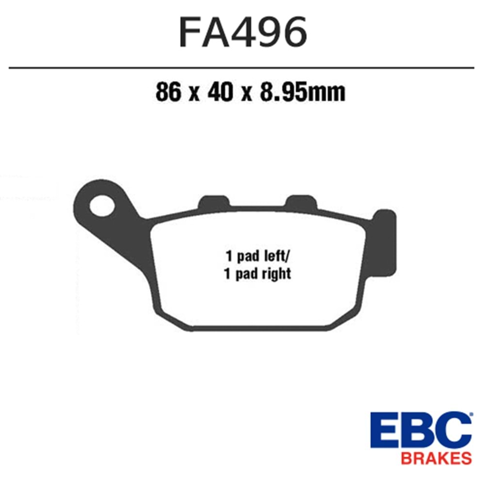 496 EBC SİNTERLİ BALATA ARKA GW250 INAZUMA, NC750 S, X, CBR250 R, RX3İ EVO (FA496HH)