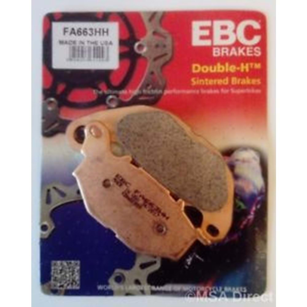 663 EBC DİSK BALATA SİNTERLİ YAMAHA XMAX 300, MT-25, R 25, YZF R25, YP 125 XMAX (FA663HH)