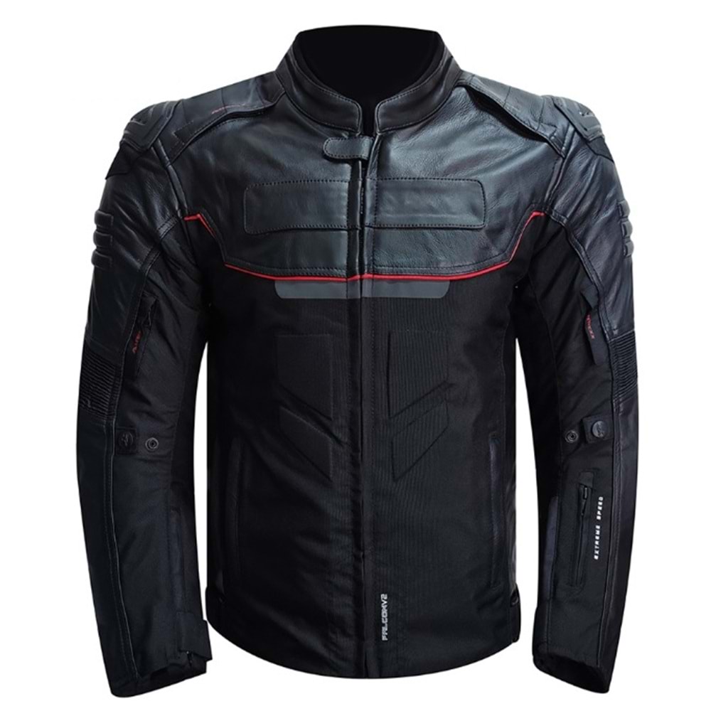 Prosev Falcon Motosiklet Montu Kadın Dört Mevsim Deri - SİYAH - L