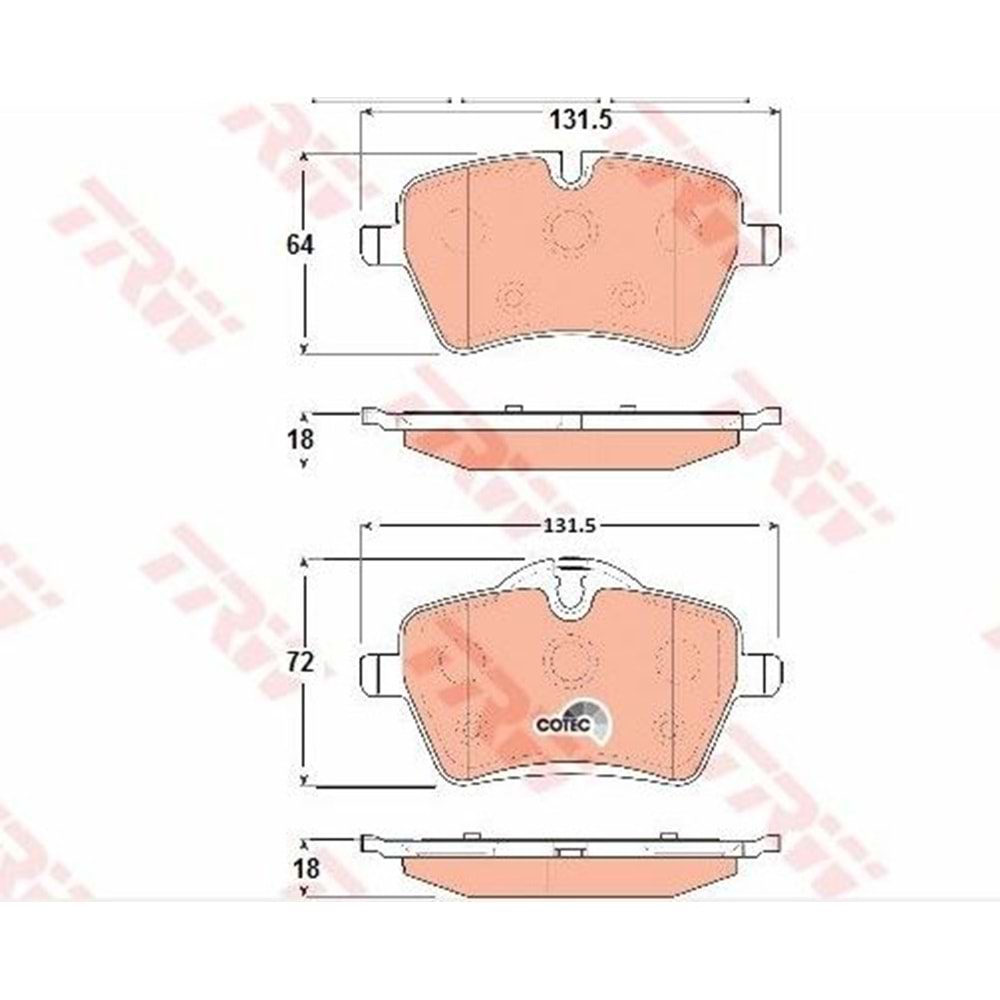 Disk Balata minİ (R56) Cooper 1.6İ Ön - TRW