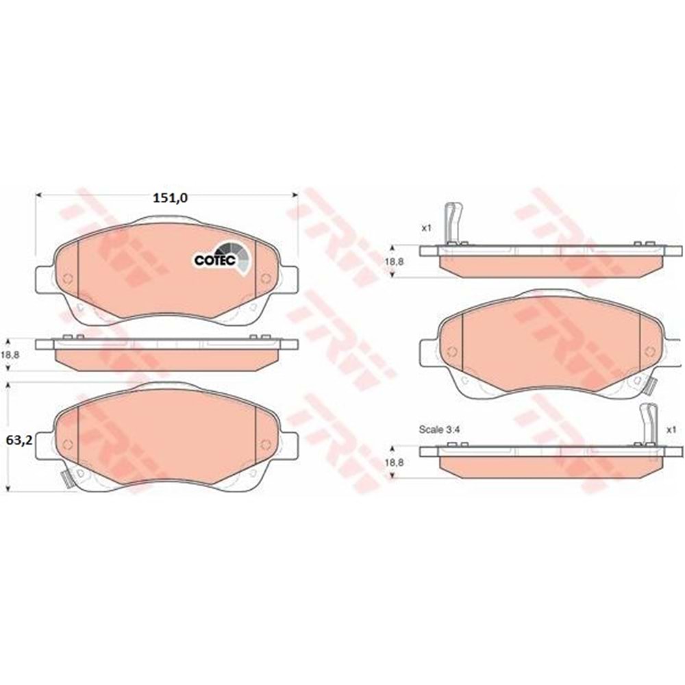 Disk Balata Toyota Avensis, Corolla Verso Ön - TRW