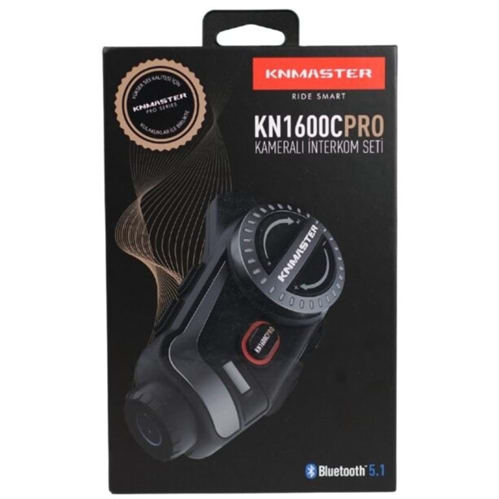 KNMASTER KN1600C PRO Kameralı Motosiklet Kask İnterkom Bluetooth İntercom Kulaklık Seti