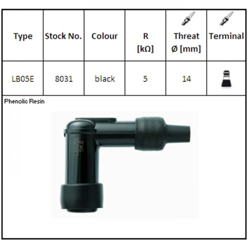 MOTOSİKLET BUJİ BAŞLIĞI NGK LB05E CG Somunlu Bujiye Uyumlu