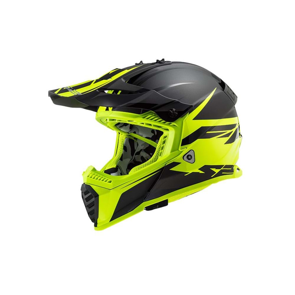Ls2 Kask Fast Evo Roar Mat Siyah Neon Sarı - M Beden