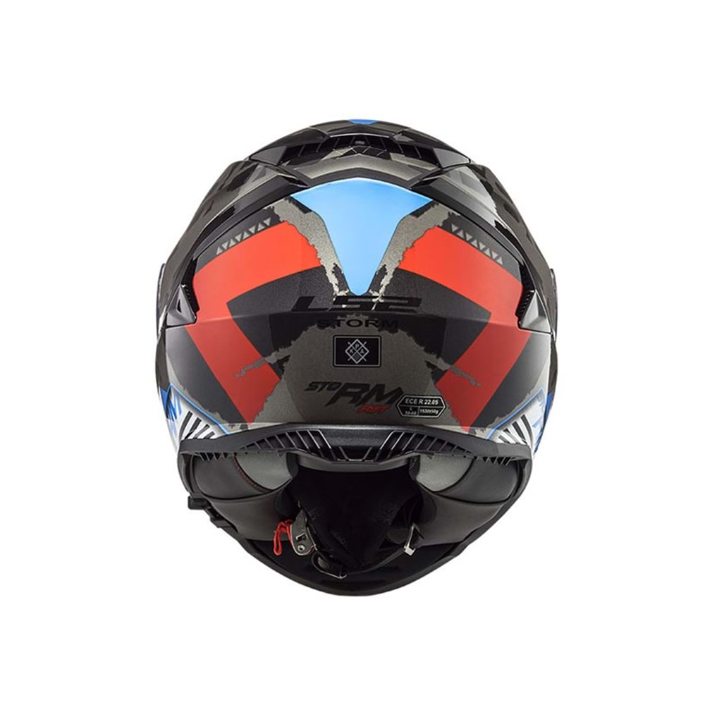 Ls2 Kask Storm Sprinter Mat Siyah Kırmızı Titanium - 2Xl Beden
