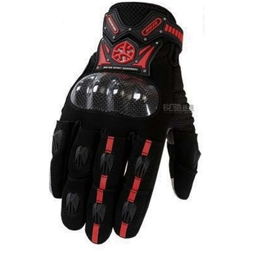 MOTOSİKLET ELDİVENİ YAZLIK CARBON - MC20 - SCOYCO - KIRMIZI