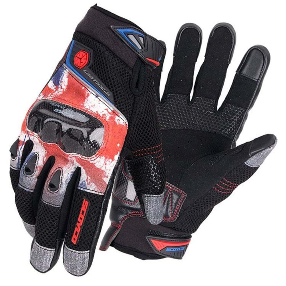 SCOYCO MC47 MOTOSİKLET ELDİVENİ DÖRT MEVSİM KIRMIZI - M