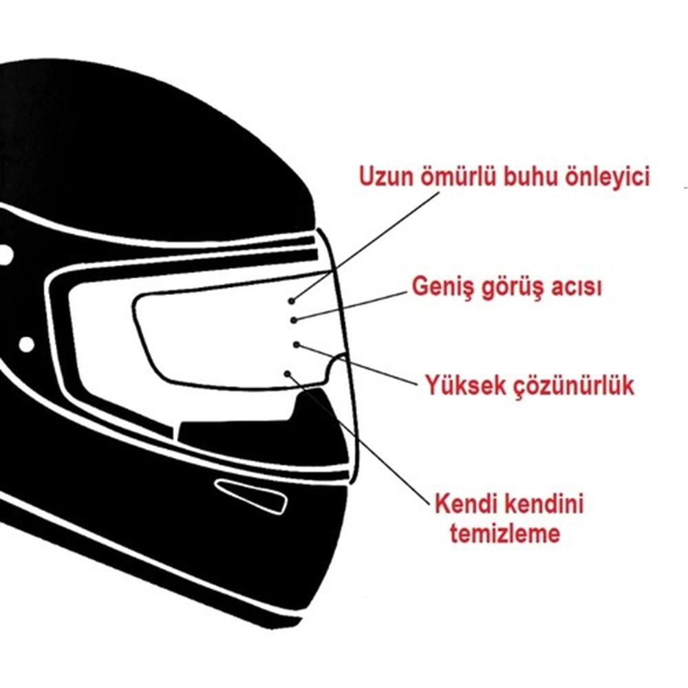 Pinlock Buğu Önleyici Unıversal (Yapıştırmalı)-Büyük Boy