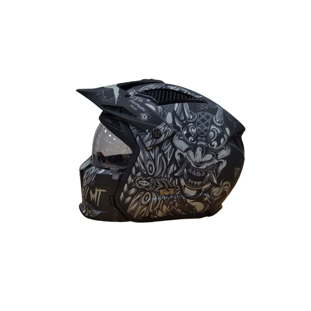Kask Mt Street Fıghter Sv Hellısh B2 Mat Siyah-Gri - S Beden