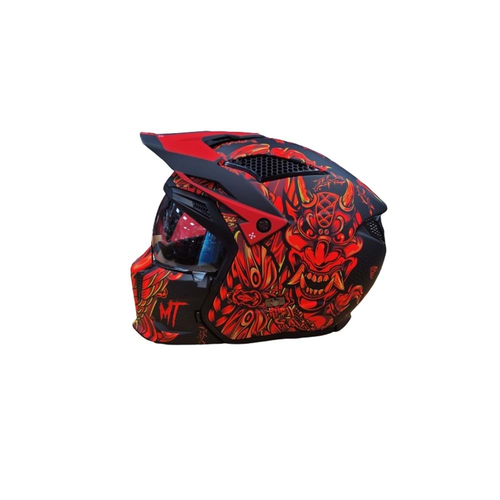 Kask Mt Street Fıghter Sv Hellısh B5 Mat Siyah-Neon Turuncu - M Beden