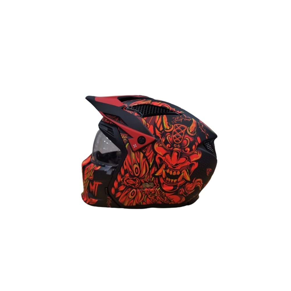 Kask Mt Street Fıghter Sv Hellısh B5 Mat Siyah-Neon Turuncu - M Beden